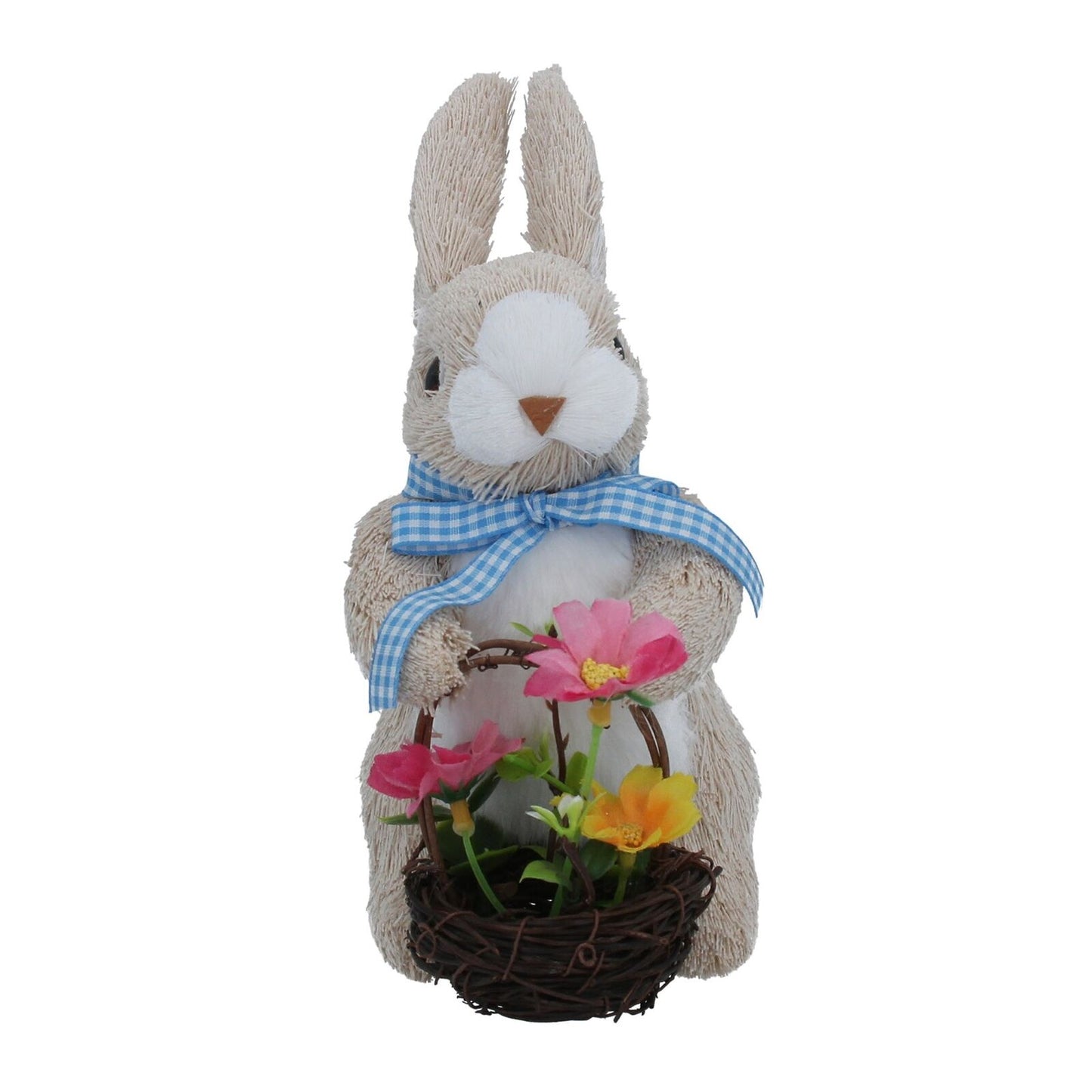 Bristle Bunny With Floral Basket