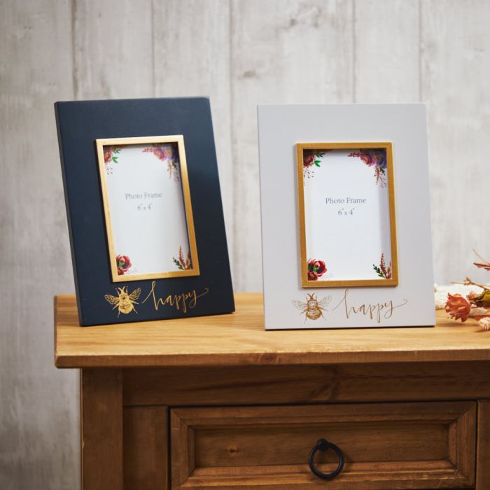 FLORAL BEE HAPPY PHOTO FRAME