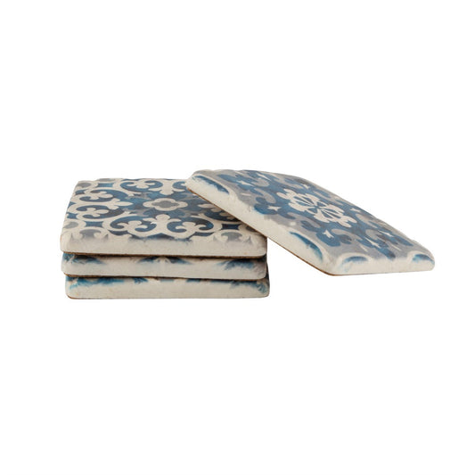 Mediterranean Mosaic Santorini Coasters|Set of 4
