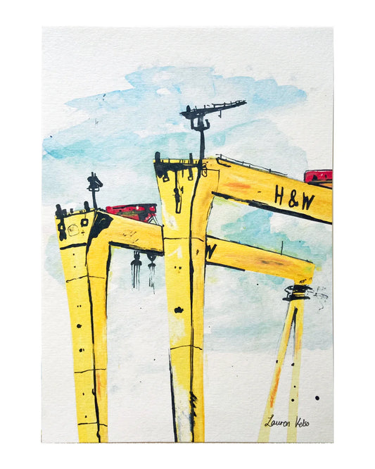 Lauren Kelso Belfast Cranes Print | A4
