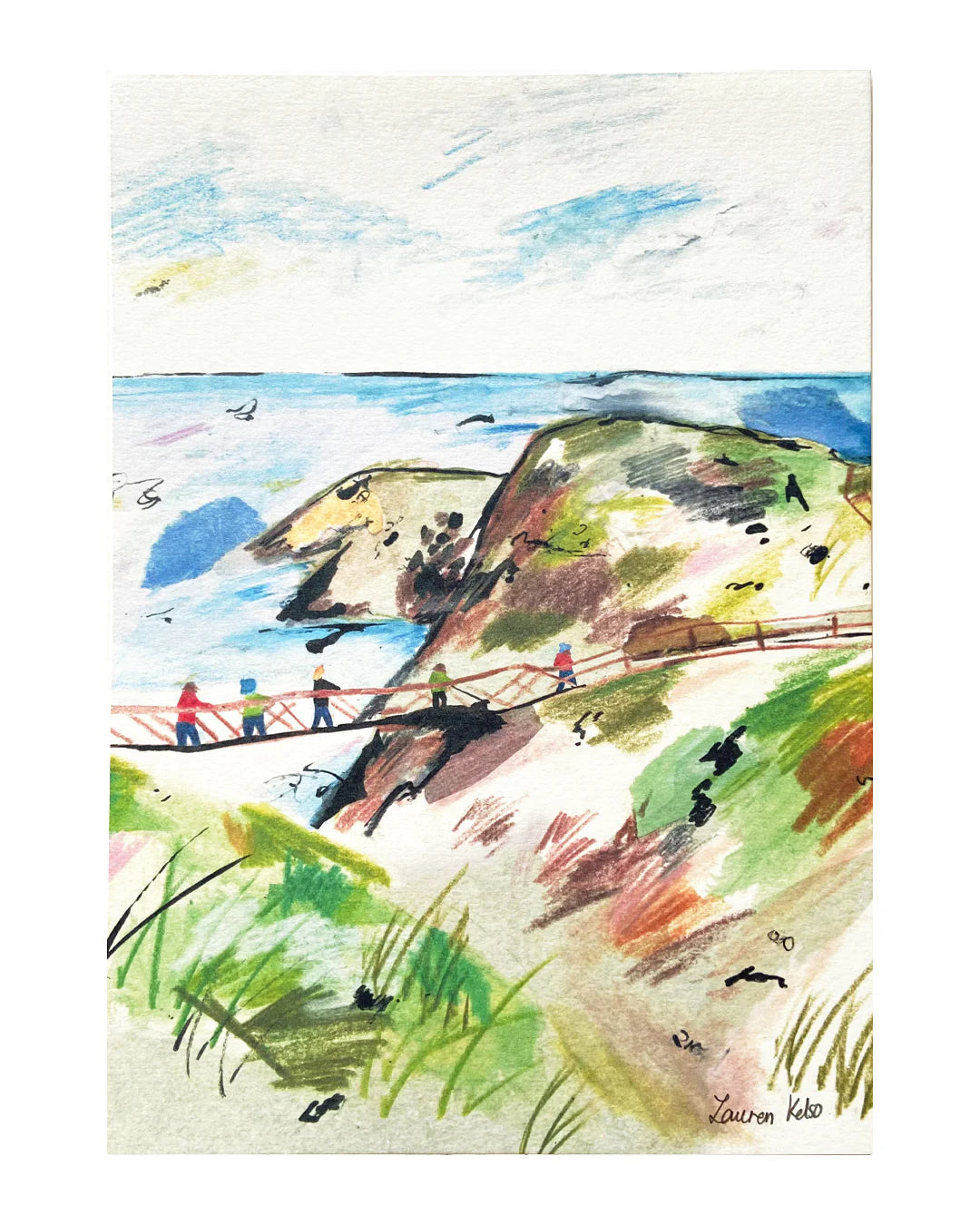 Lauren Kelso Carrick-A-Rede Rope Bridge Print | A4