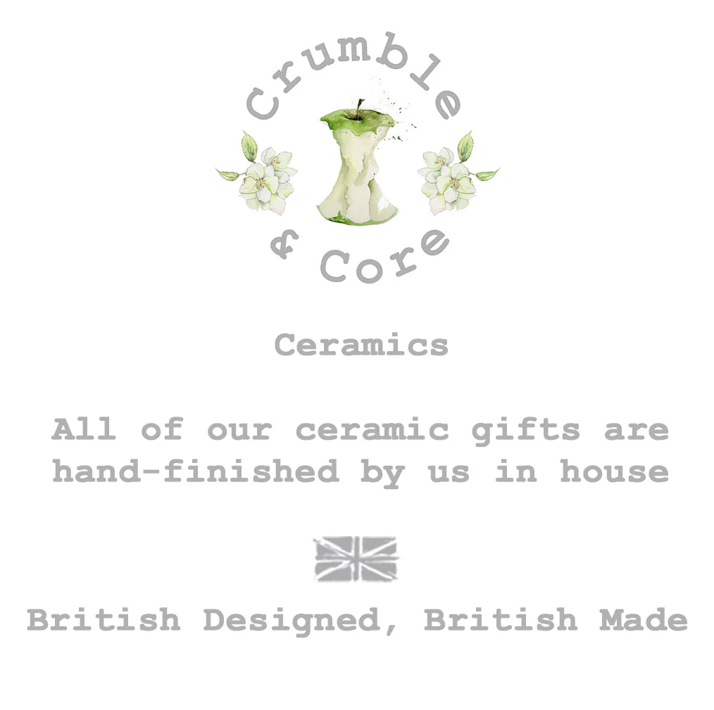 Crumble & Core | Ceramic Framed Tile | Pink Bunny & Balloon Design