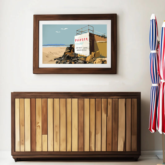 Amber Jordan Design | Do Not Swim Print Portstewart Strand | A4