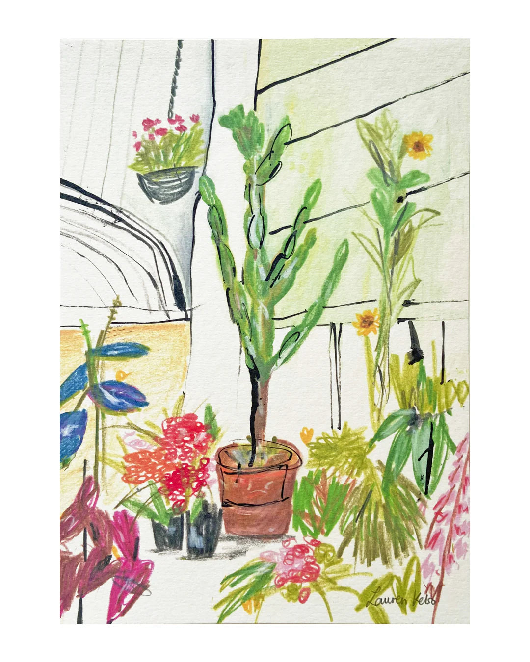 Lauren Kelso Floral Greenhouse Print | A5
