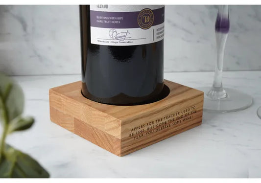 Oak Wine Bottle Holder | Apples For The Teacher