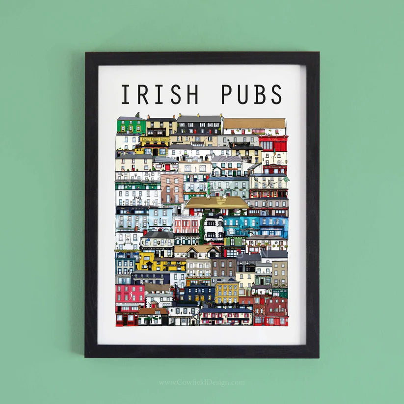 Irish Pubs Illustration | 8x10 inch | Framed