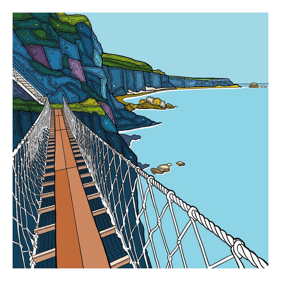 Carrick-A-Rede Rope Bridge Print by Mark Seaton