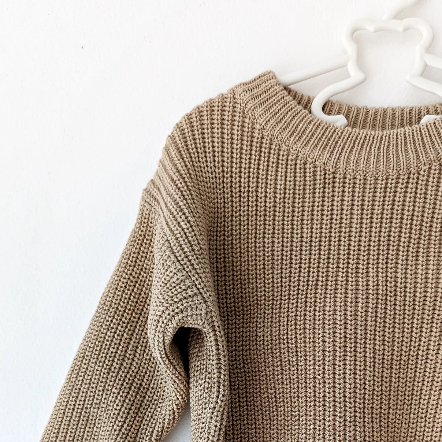Little Wild Bears | Oversized Chunky Knit Jumper | Biscuit | 0-3M