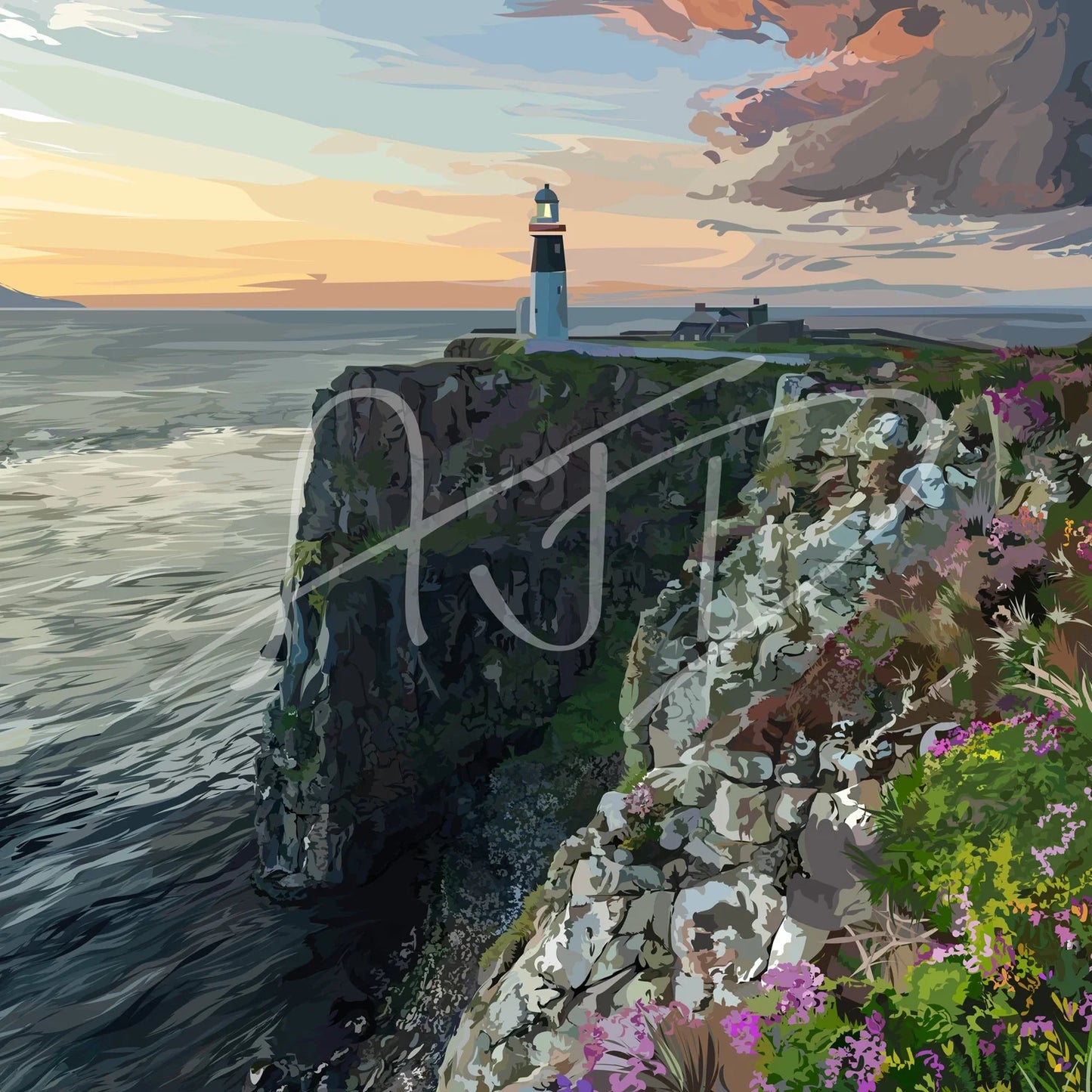 Amber Jordan Design | Rathlin Island East Lighthouse | A3