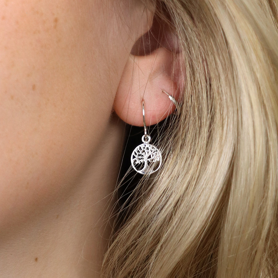 Sterling Silver Tree Of Life Earrings