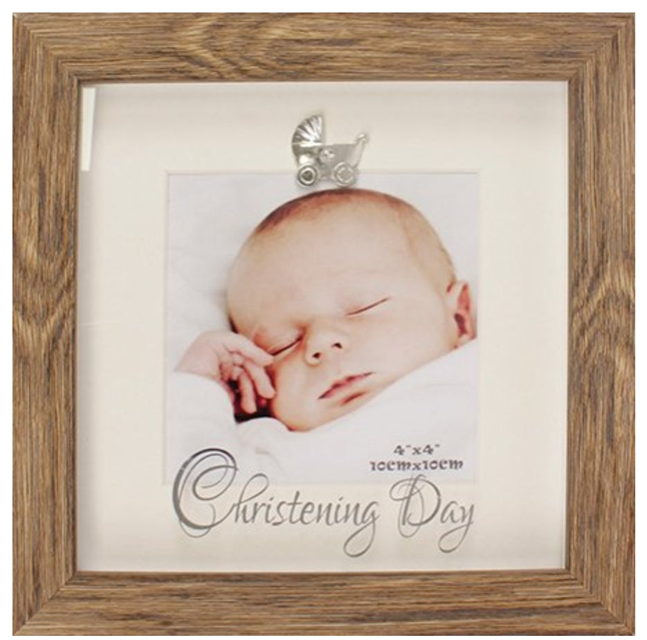 Christening Photo Frame/Wood finish