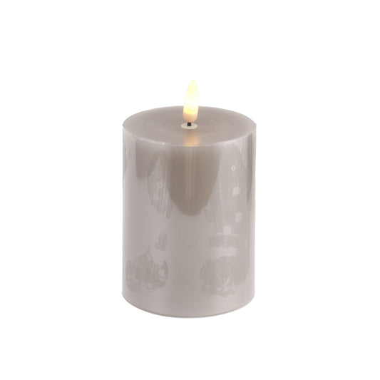 3D flame led candle grey 10cm