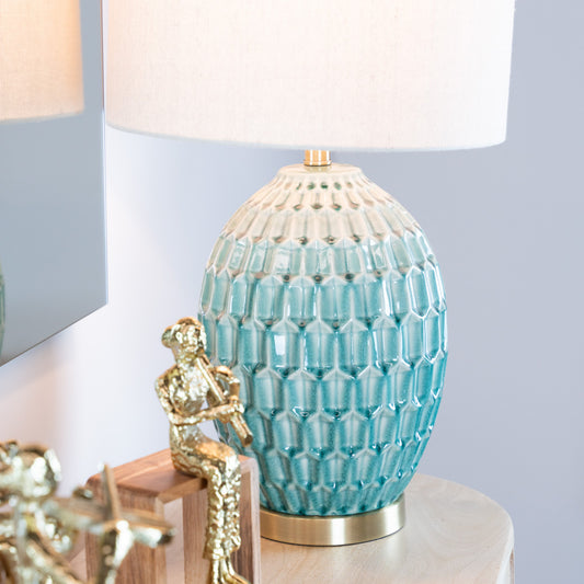 Gemma Ceramic Lamp | Aqua