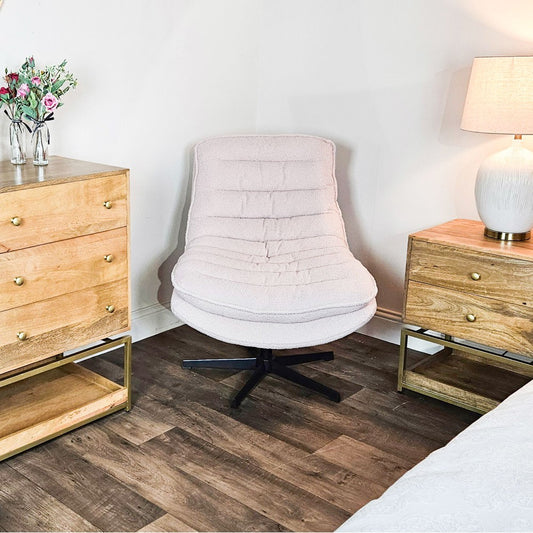 Yasmine | Swivel Accent Chair | Bouclé Beige