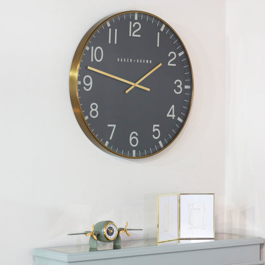 Baker & Brown | Clocksmith | Black/Brass 76cm