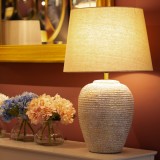 Tiana Ceramic Lamp Ridged 43cm