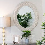 Yvette Round Mirror|Cream 90cm