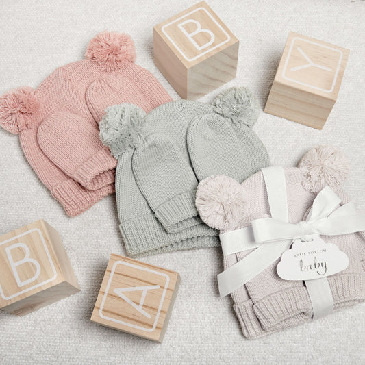 Baby Hat And Mittens 0-3 Months | Pink | Katie Loxton