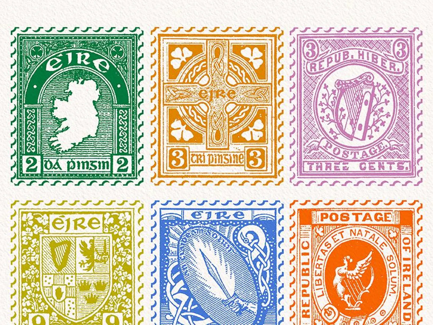 Mauds Studio | Irish Stamps Colour | A5
