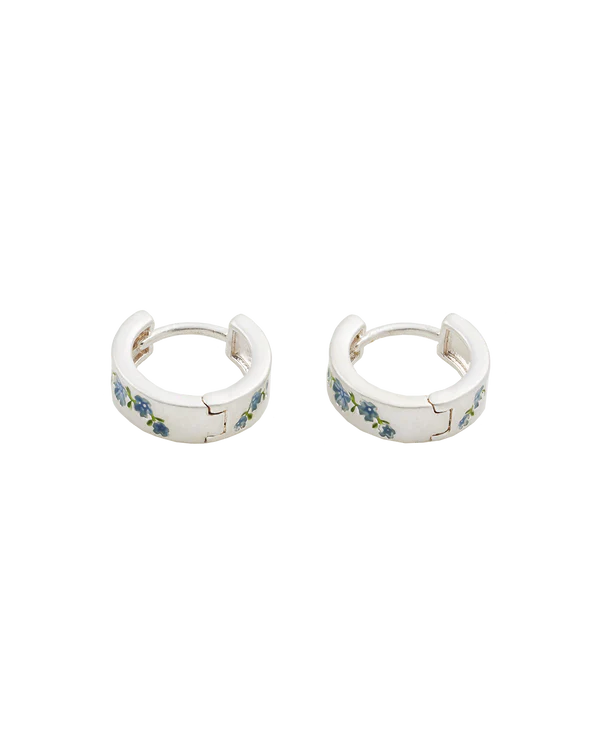 Forget-Me-Not Mini Hoop Earrings | Silver