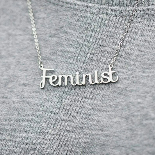 Feminist Necklace | Silver | Black & Beech