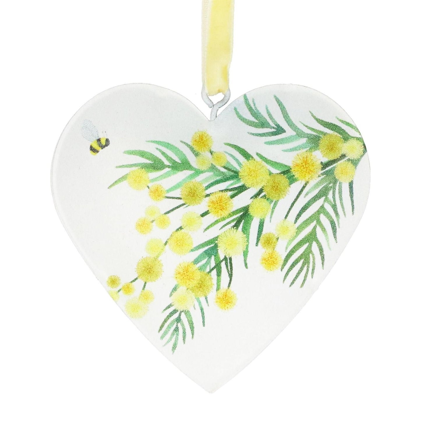Mimosa Tin Heart Hanging Decoration
