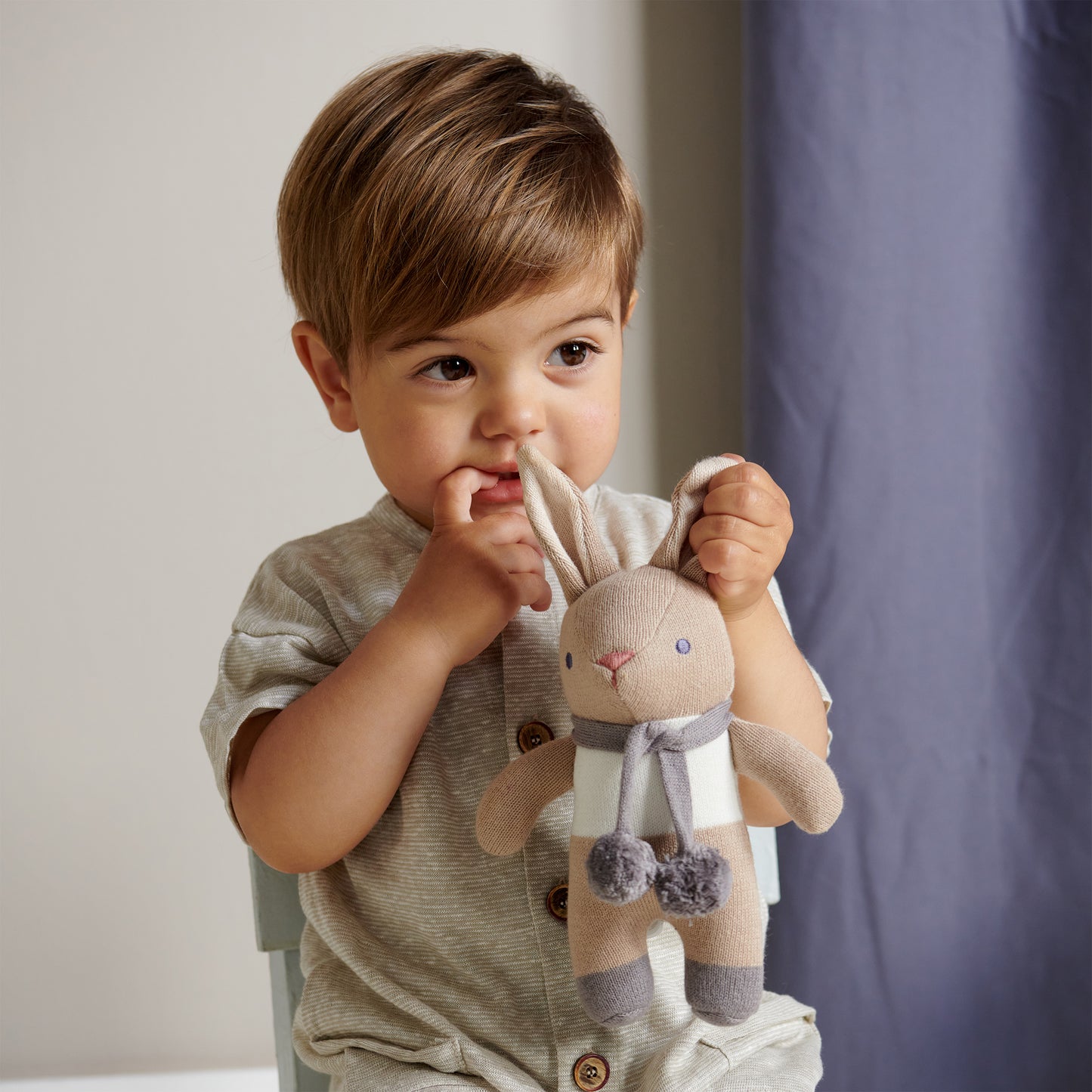 Baby Threads | Taupe Bunny Rattle 22cm