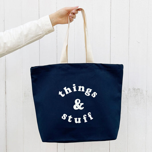 Things & Stuff | Canvas Tote Bag | Midnight Blue