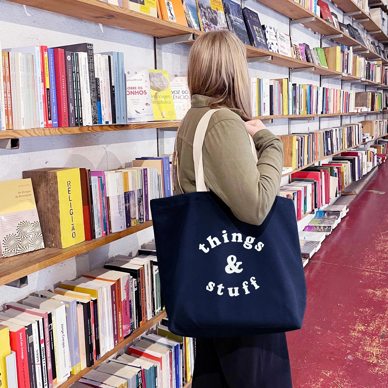 Things & Stuff | Canvas Tote Bag | Midnight Blue