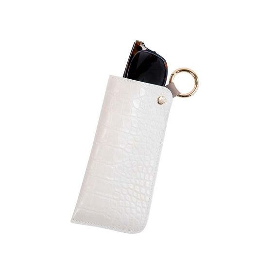 MAJOIE Glasses Case Croc Cream