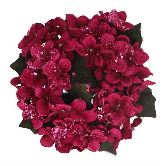 Fuchsia Hydrangea Candle Ring Sml