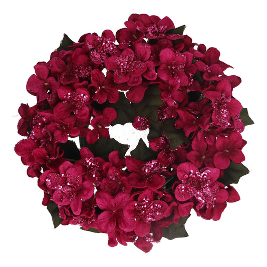 Fuchsia Hydrangea Candle Ring Lrg