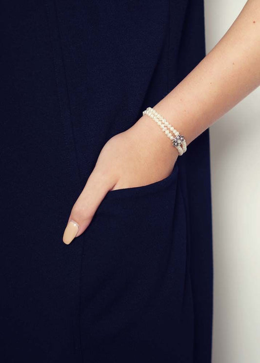 Freshwater Pearl & Crystal Cuff