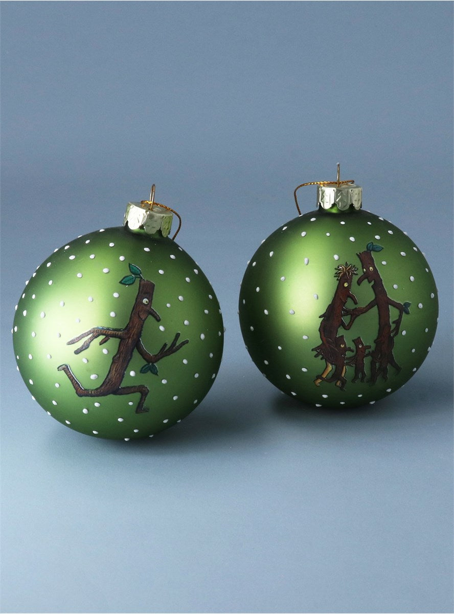 Matt Apple Green Stick Man & Family Glass Ball