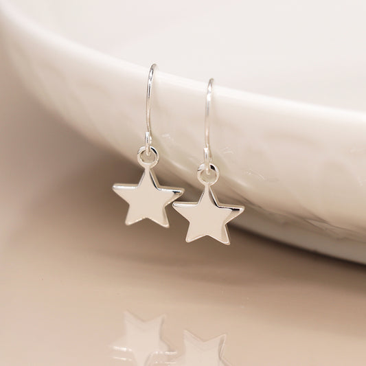 Silver Plated Star Earrings