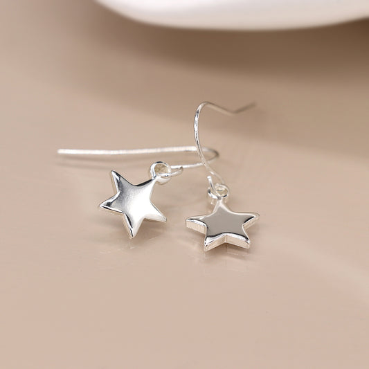 Silver Plated Star Earrings