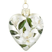 Matt cream glass magnolia heart