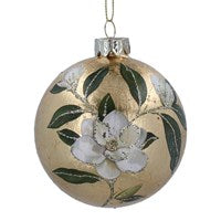 Glass Bauble | Gold Leaf/Magnolia