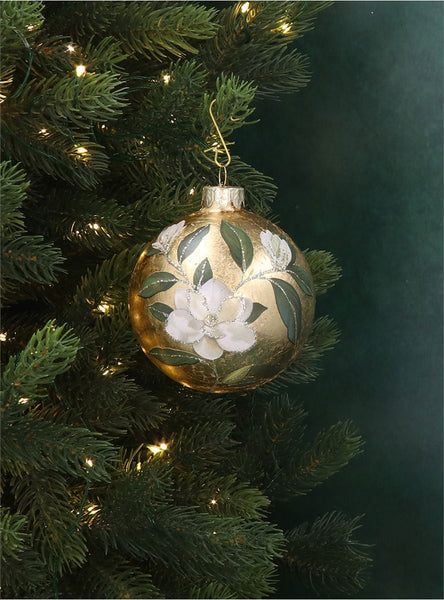 Glass Bauble | Gold Leaf/Magnolia