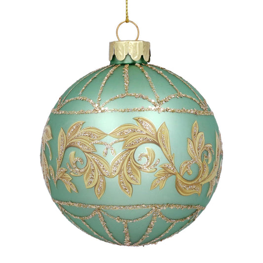 Matt Pale Green Rococo Glass Ball