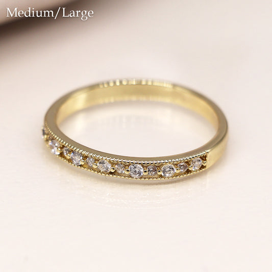 Gold Plated Crystal Set Band Ring S/M