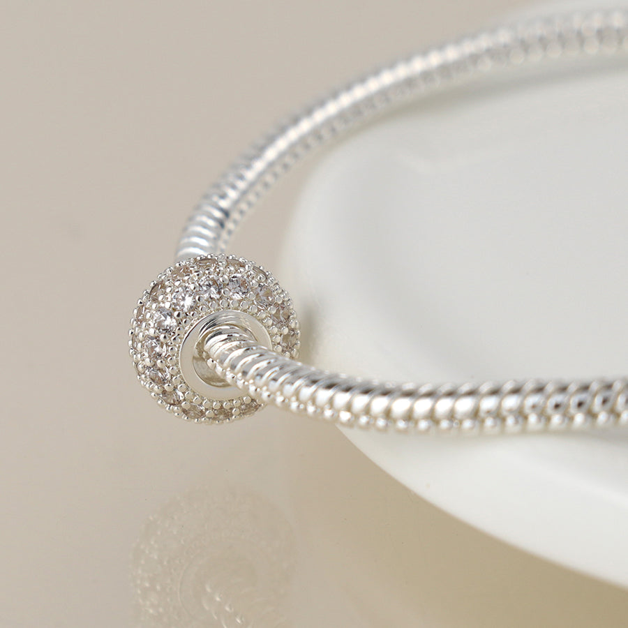 Silver Plated Pavé Crystal Hoop Bracelet