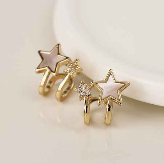 Gold Star Ear Cuff Earrings