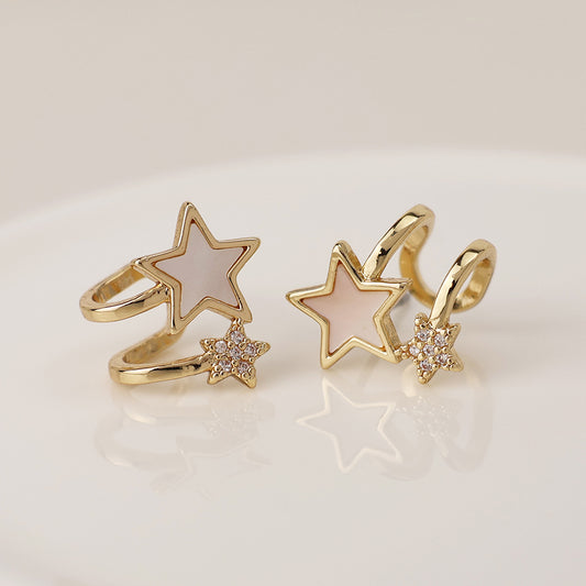 Gold Star Ear Cuff Earrings
