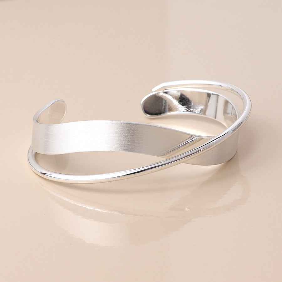 Silver Plated Cross Over Wrap Bangle