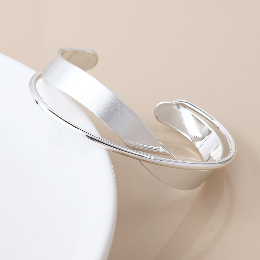Silver Plated Cross Over Wrap Bangle
