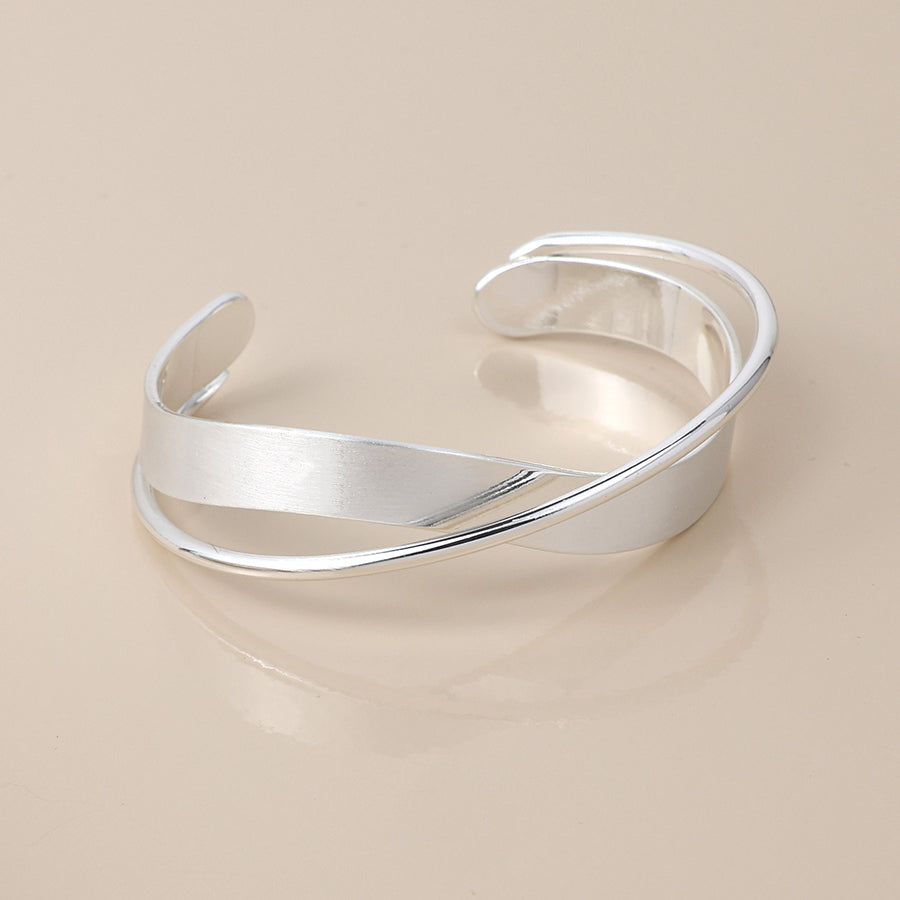 Silver Plated Cross Over Wrap Bangle