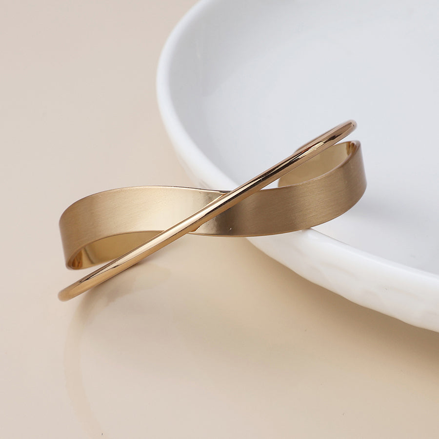 Faux Gold Cross Over Wrap Bangle
