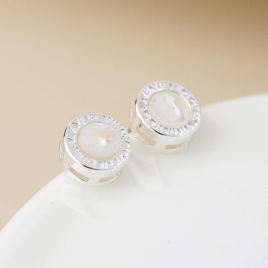 Silver Plated Roman Numeral Stud Earrings