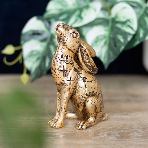 Mystical Midnight Hare Decorative Figurine | 13cm